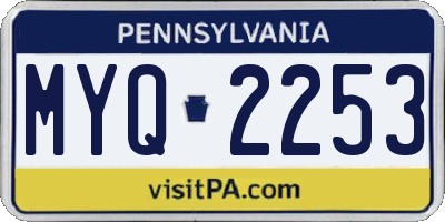 PA license plate MYQ2253