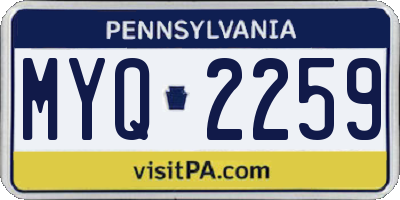 PA license plate MYQ2259
