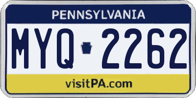 PA license plate MYQ2262