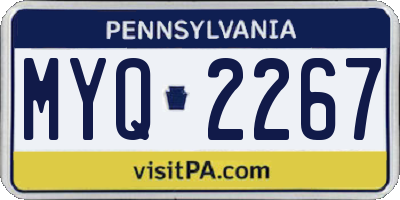 PA license plate MYQ2267