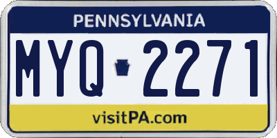 PA license plate MYQ2271