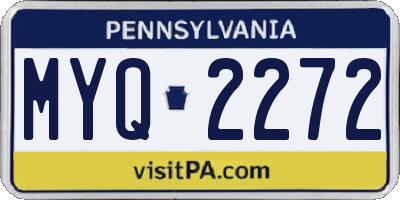 PA license plate MYQ2272