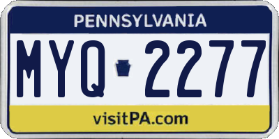 PA license plate MYQ2277