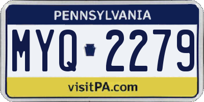 PA license plate MYQ2279