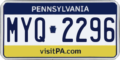 PA license plate MYQ2296