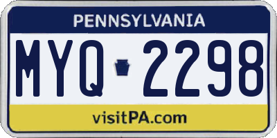 PA license plate MYQ2298