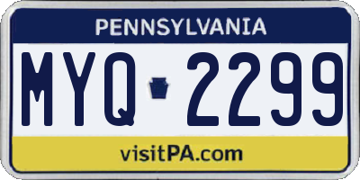 PA license plate MYQ2299