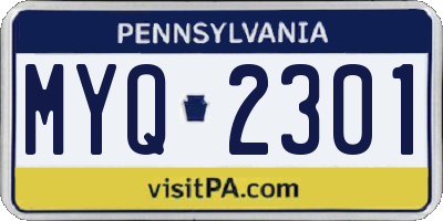 PA license plate MYQ2301