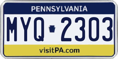 PA license plate MYQ2303