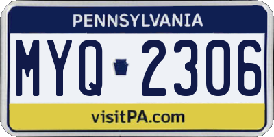 PA license plate MYQ2306