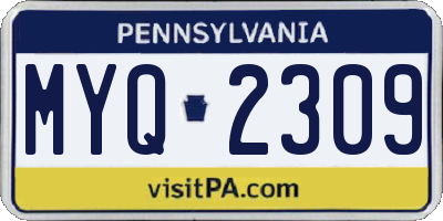 PA license plate MYQ2309
