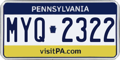 PA license plate MYQ2322