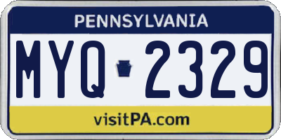 PA license plate MYQ2329