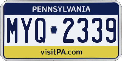 PA license plate MYQ2339