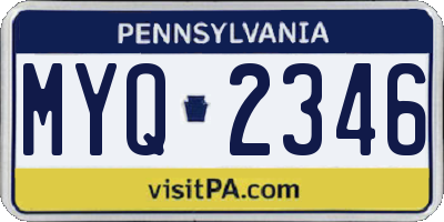 PA license plate MYQ2346