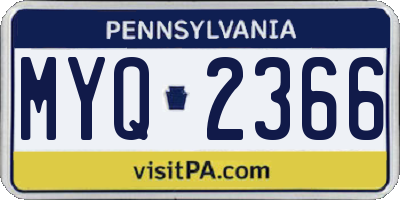 PA license plate MYQ2366