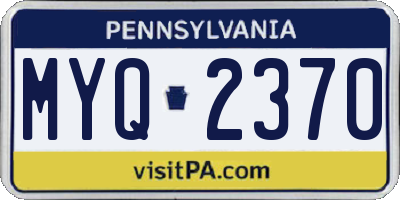 PA license plate MYQ2370