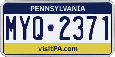 PA license plate MYQ2371