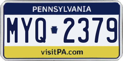 PA license plate MYQ2379