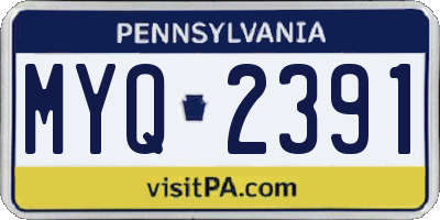 PA license plate MYQ2391