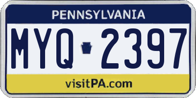 PA license plate MYQ2397