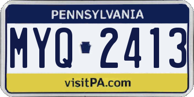 PA license plate MYQ2413
