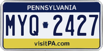 PA license plate MYQ2427