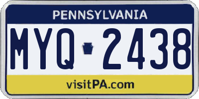 PA license plate MYQ2438