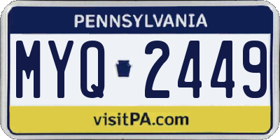 PA license plate MYQ2449