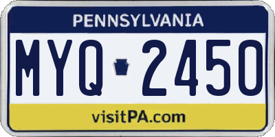 PA license plate MYQ2450