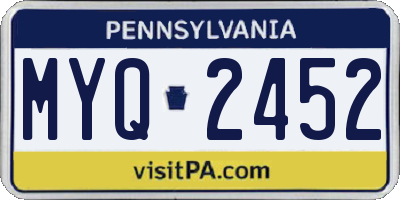 PA license plate MYQ2452