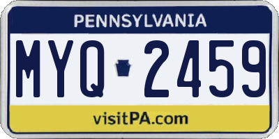 PA license plate MYQ2459
