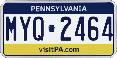 PA license plate MYQ2464