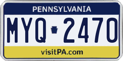 PA license plate MYQ2470