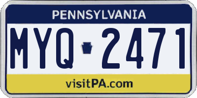 PA license plate MYQ2471