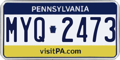 PA license plate MYQ2473