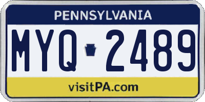 PA license plate MYQ2489