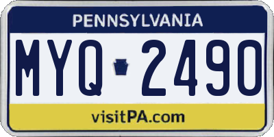PA license plate MYQ2490