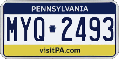 PA license plate MYQ2493