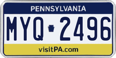 PA license plate MYQ2496