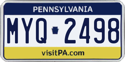 PA license plate MYQ2498