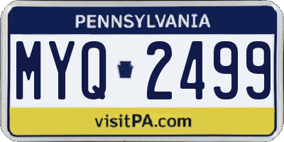 PA license plate MYQ2499