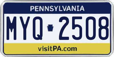 PA license plate MYQ2508