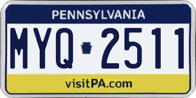 PA license plate MYQ2511