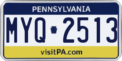 PA license plate MYQ2513