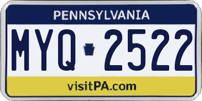 PA license plate MYQ2522