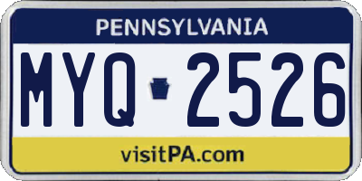 PA license plate MYQ2526