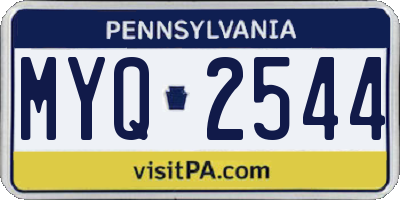 PA license plate MYQ2544