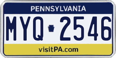 PA license plate MYQ2546
