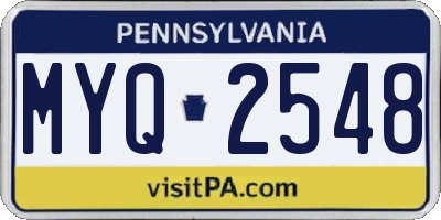PA license plate MYQ2548